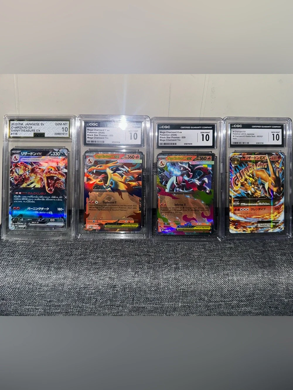 4 charizard lot graded 10 GCG AGS pokemon slabs OBO